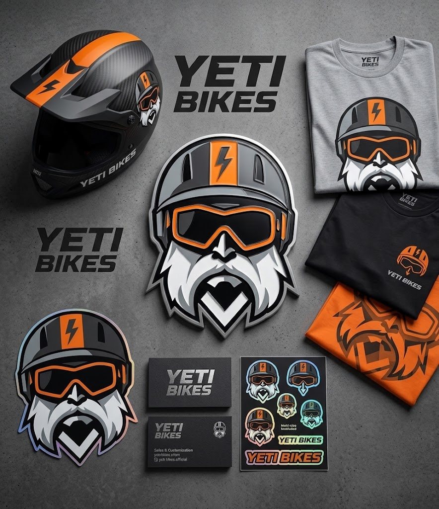 Мерч Yeti Bikes — шлем, футболки, стикеры